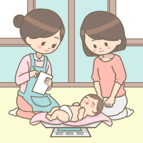 赤ちゃん訪問のイラスト