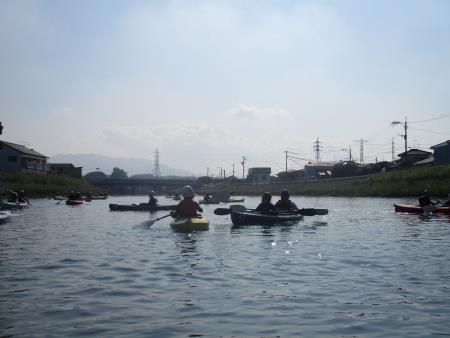 諏訪川でカヌー体験2