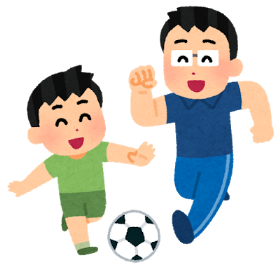 スポーツをする親子のイラスト