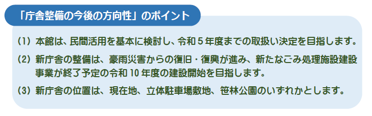 今後の方向性のポイント