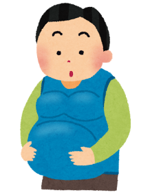 妊婦疑似体験のイラスト