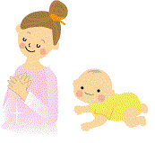 妊婦と赤ちゃんのイラスト