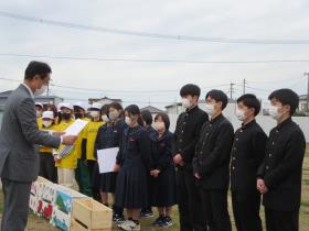 三池工業高等学校の生徒の挨拶