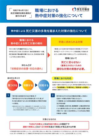 職場における熱中症対策の強化について