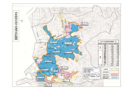 公共下水道汚水計画図（令和5年度までの整備予定を含む）