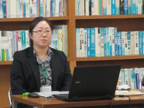 白光中の橋本教諭の発表 白光中の橋本教諭の発表