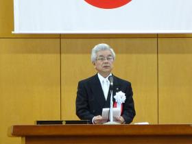 勝立中での中尾市長挨拶 勝立中での中尾市長挨拶