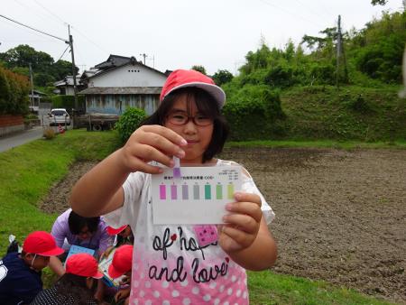 川の生き物を観察中1